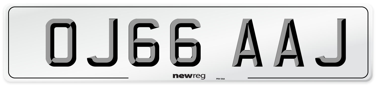 OJ66 AAJ Number Plate from New Reg